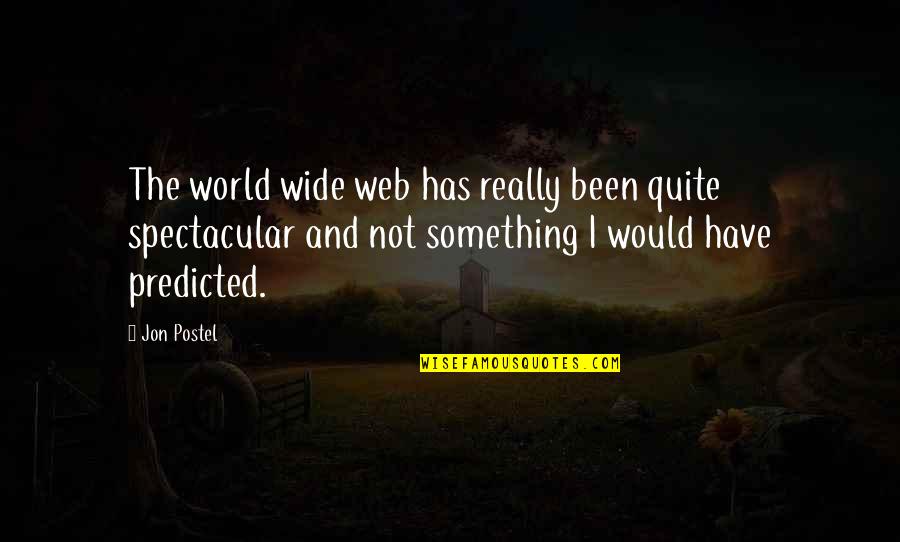 Spectacular Now Quotes By Jon Postel: The world wide web has really been quite