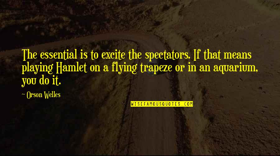 Spectators Quotes By Orson Welles: The essential is to excite the spectators. If