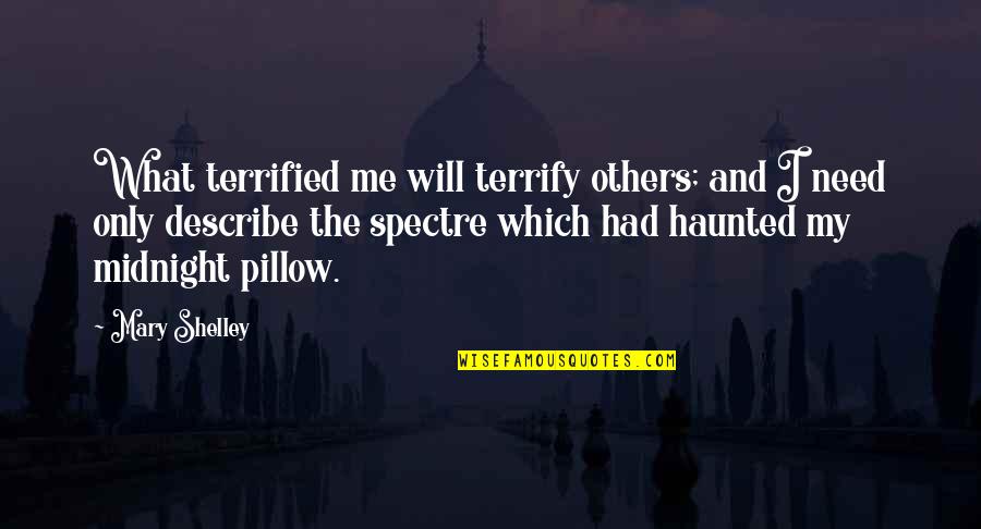 Spectre Quotes By Mary Shelley: What terrified me will terrify others; and I