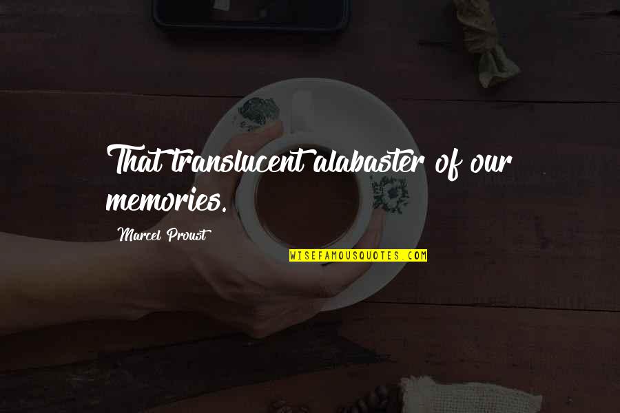 Spectrographs Quotes By Marcel Proust: That translucent alabaster of our memories.