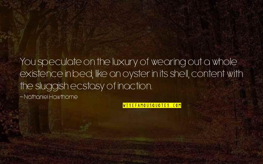 Speculate Quotes By Nathaniel Hawthorne: You speculate on the luxury of wearing out