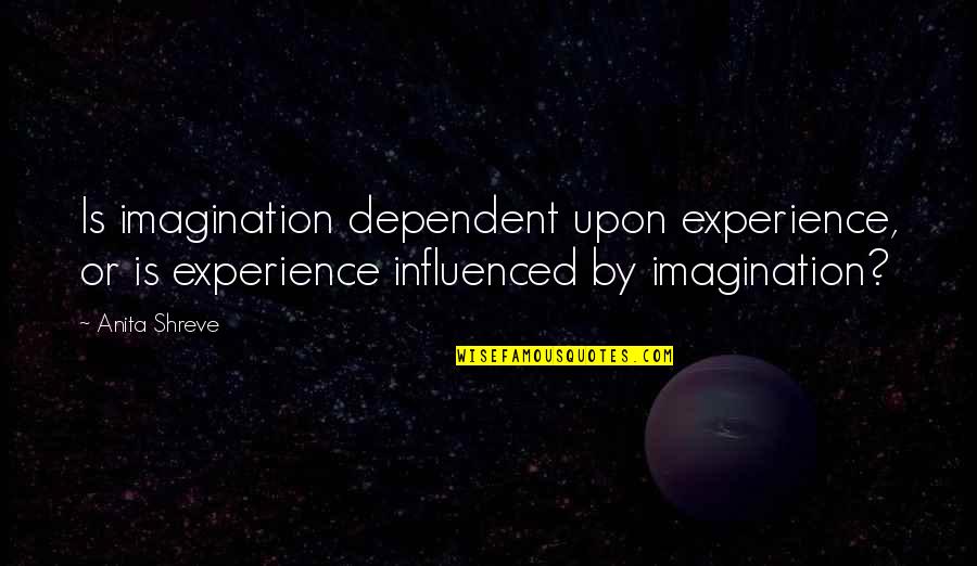 Speculation In A Sentence Quotes By Anita Shreve: Is imagination dependent upon experience, or is experience
