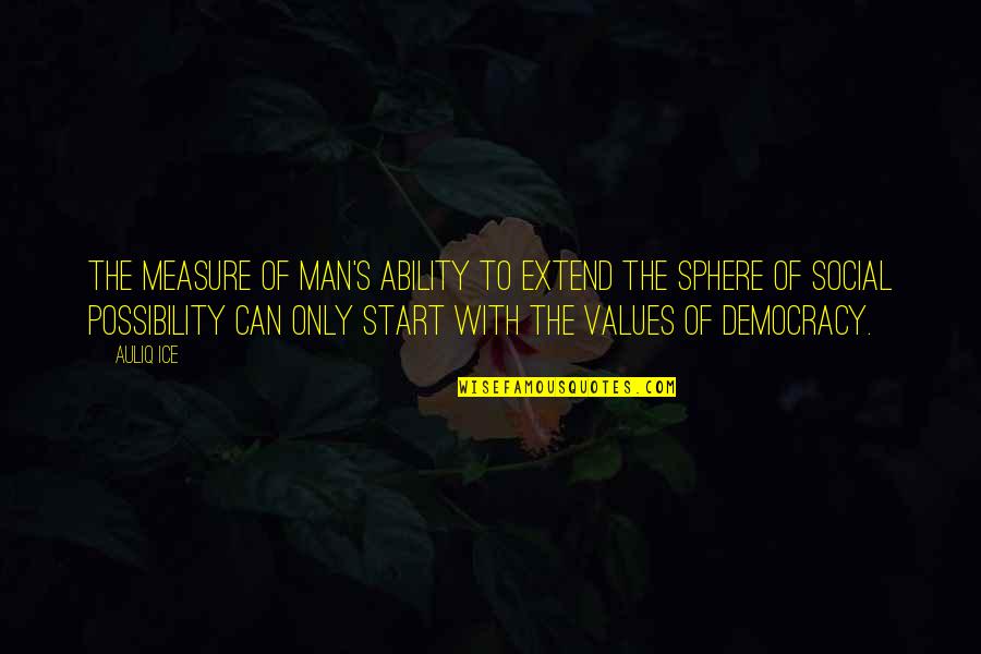 Speech Freedom Quotes By Auliq Ice: The measure of man's ability to extend the Speech Freedom Quotes By Auliq Ice: The measure of man's ability to extend the