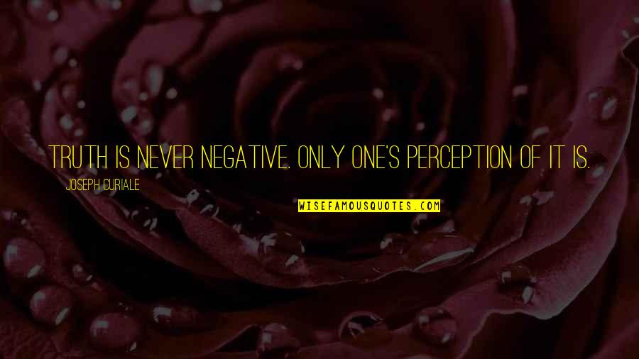 Speech Topic Quotes By Joseph Curiale: Truth is never negative. Only one's perception of
