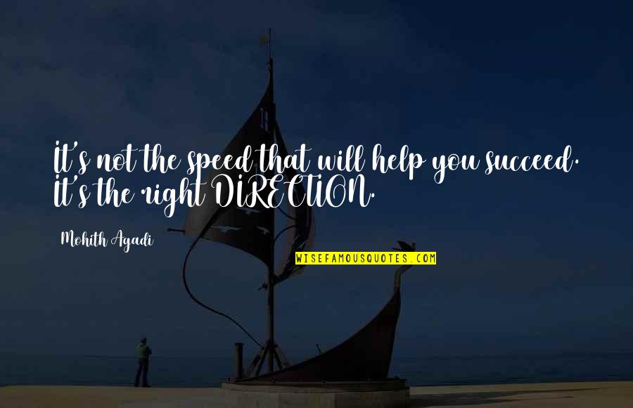 Speed And Life Quotes By Mohith Agadi: It's not the speed that will help you