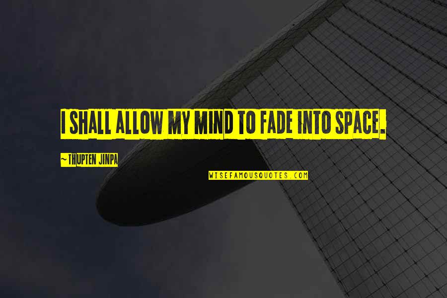 Speedball Quotes By Thupten Jinpa: I shall allow my mind to fade into