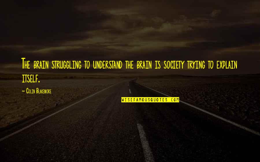 Speede Quotes By Colin Blakemore: The brain struggling to understand the brain is
