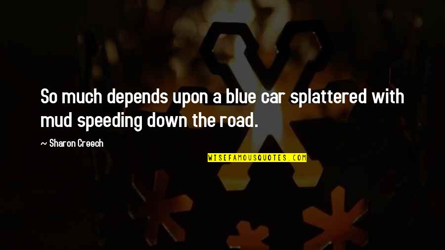 Speeding Quotes By Sharon Creech: So much depends upon a blue car splattered