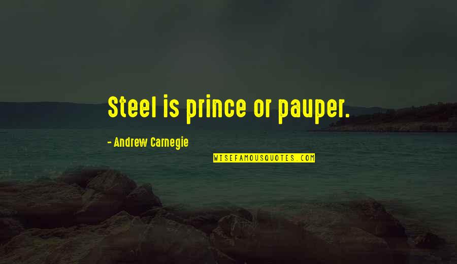Speekenbrink Oosterhout Quotes By Andrew Carnegie: Steel is prince or pauper. Speekenbrink Oosterhout Quotes By Andrew Carnegie: Steel is prince or pauper.