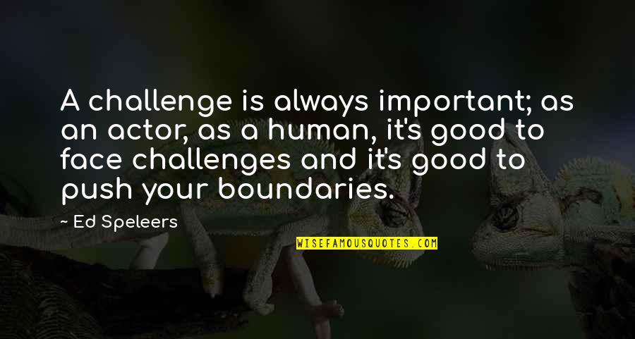 Speleers Quotes By Ed Speleers: A challenge is always important; as an actor, Speleers Quotes By Ed Speleers: A challenge is always important; as an actor,