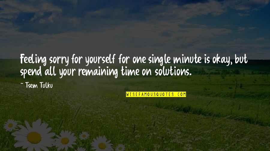 Spend Some Time For Yourself Quotes By Tsem Tulku: Feeling sorry for yourself for one single minute