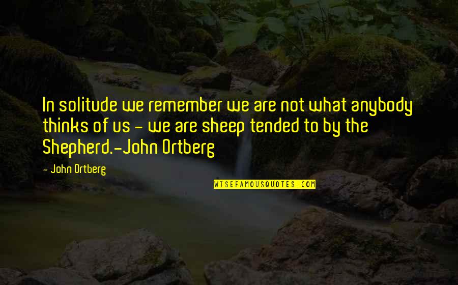 Spending Time Quotes Quotes By John Ortberg: In solitude we remember we are not what