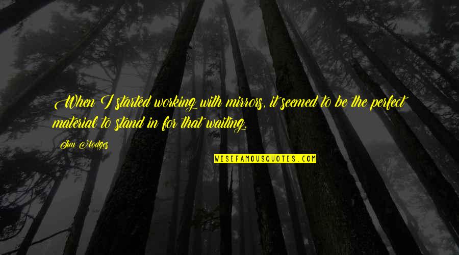 Spending Time With The Family Quotes By Jim Hodges: When I started working with mirrors, it seemed