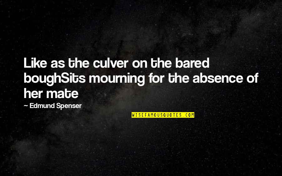 Spenser's Quotes By Edmund Spenser: Like as the culver on the bared boughSits