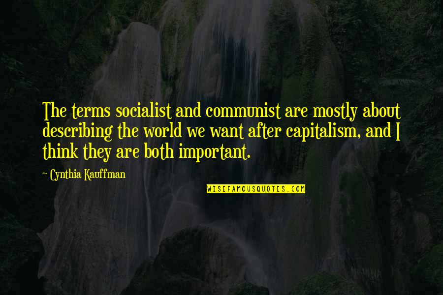 Spentop6 Quotes By Cynthia Kauffman: The terms socialist and communist are mostly about