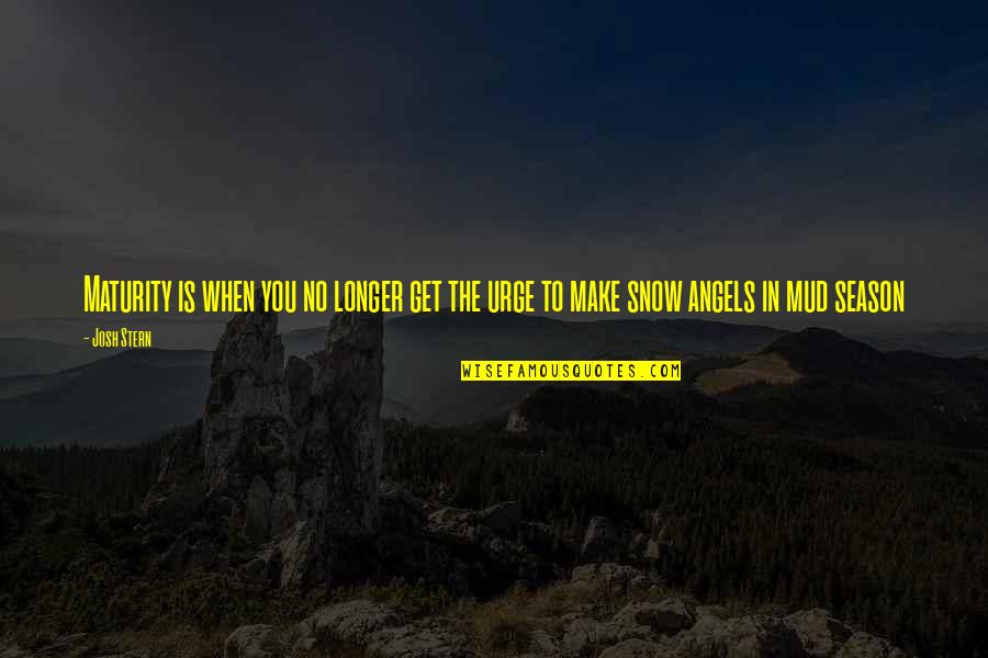 Spentop6 Quotes By Josh Stern: Maturity is when you no longer get the