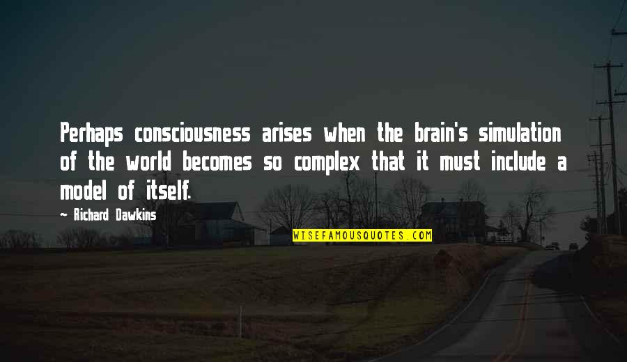 Sperian Quotes By Richard Dawkins: Perhaps consciousness arises when the brain's simulation of