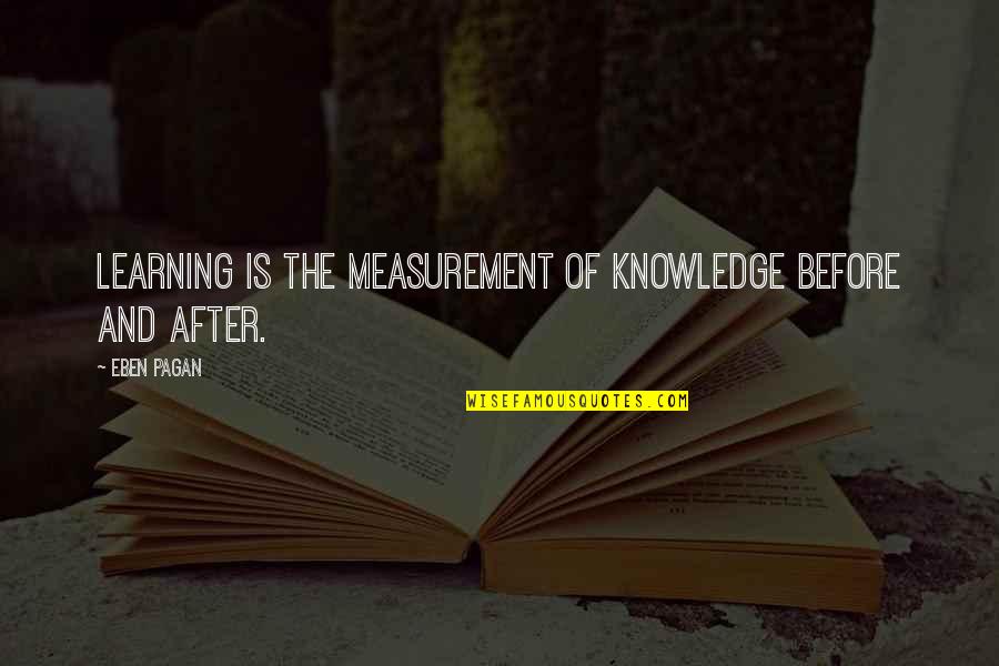 Sperm Donor Quotes By Eben Pagan: Learning is the measurement of knowledge before and