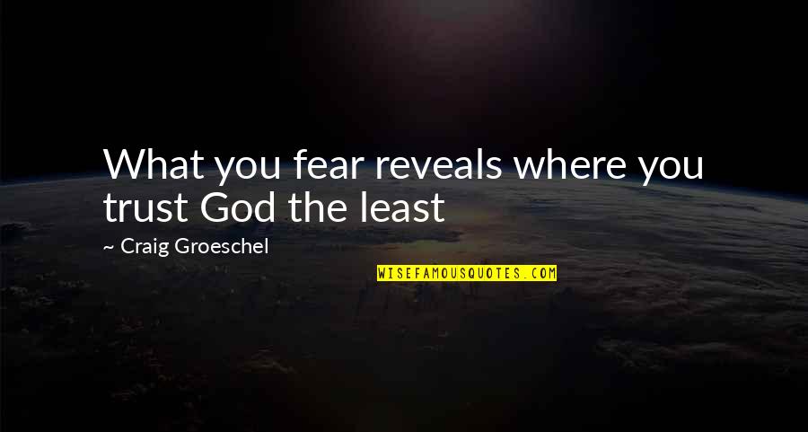 Spewer 2 Quotes By Craig Groeschel: What you fear reveals where you trust God