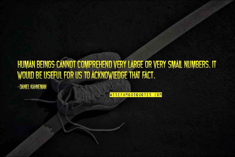 Spewer 2 Quotes By Daniel Kahneman: Human beings cannot comprehend very large or very