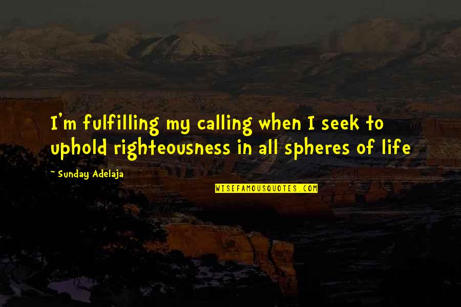 Spheres Quotes By Sunday Adelaja: I'm fulfilling my calling when I seek to