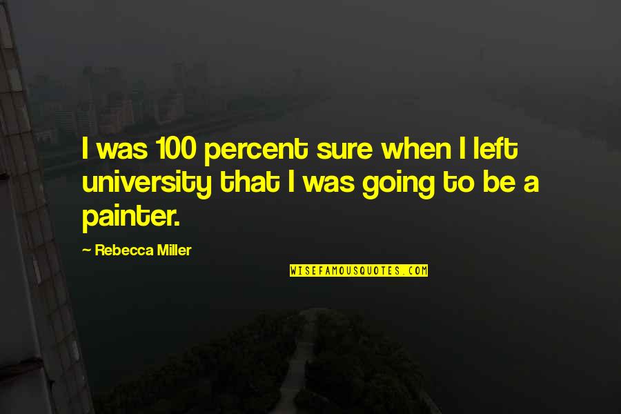 Spheriod Quotes By Rebecca Miller: I was 100 percent sure when I left