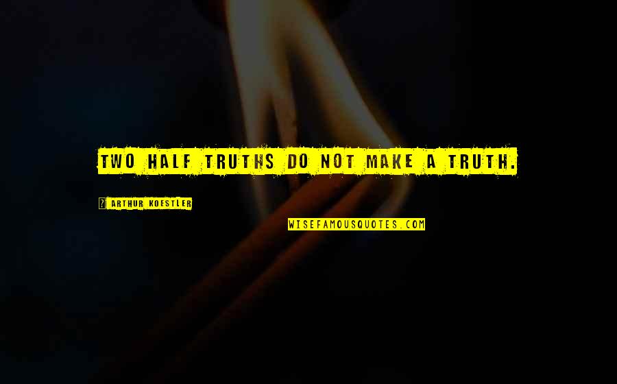 Spiacenti Quotes By Arthur Koestler: Two half truths do not make a truth.