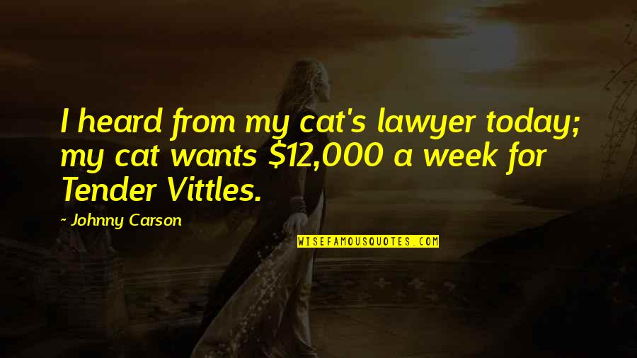 Spices Of Life Quotes By Johnny Carson: I heard from my cat's lawyer today; my