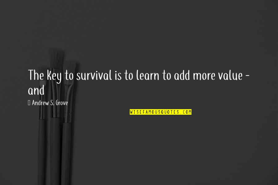 Spicules Quotes By Andrew S. Grove: The key to survival is to learn to Spicules Quotes By Andrew S. Grove: The key to survival is to learn to