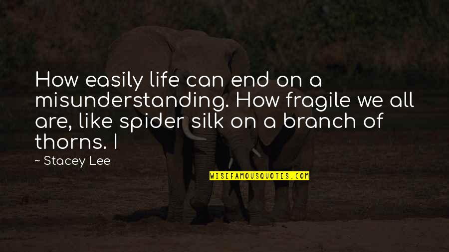 Spider Silk Quotes By Stacey Lee: How easily life can end on a misunderstanding.