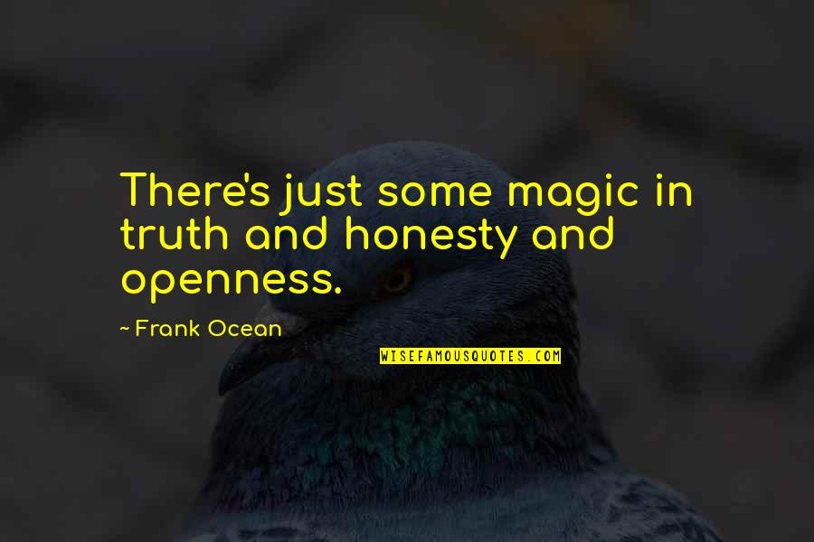 Spiderman Picture Quotes By Frank Ocean: There's just some magic in truth and honesty