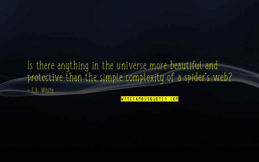 Spider's Web Quotes By E.B. White: Is there anything in the universe more beautiful