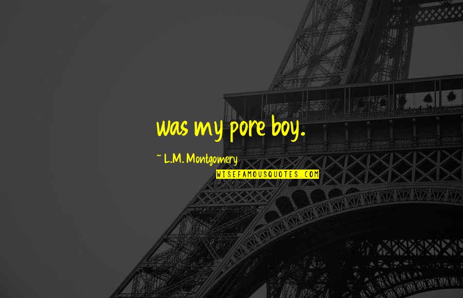 Spielzimmer F R Quotes By L.M. Montgomery: was my pore boy.