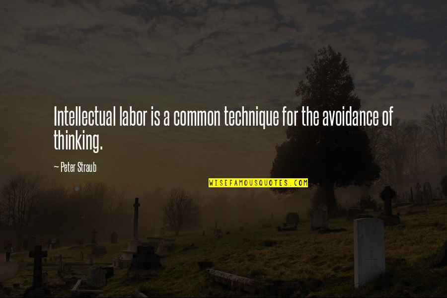 Spiers Realty Quotes By Peter Straub: Intellectual labor is a common technique for the