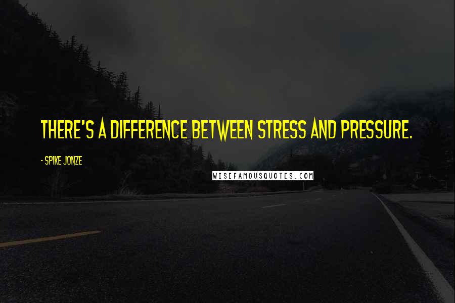 Spike Jonze quotes: There's a difference between stress and pressure.