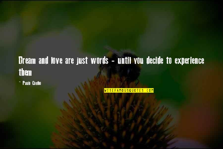 Spiky Pixie Quotes By Paulo Coelho: Dream and love are just words - until