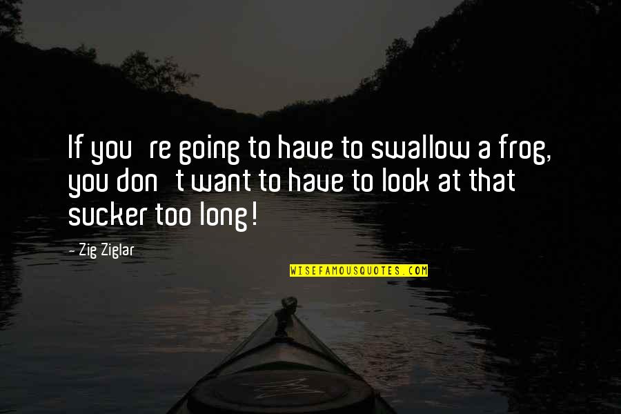 Spillmans Bloomfield Quotes By Zig Ziglar: If you're going to have to swallow a