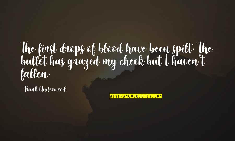 Spilt Quotes By Frank Underwood: The first drops of blood have been spilt.