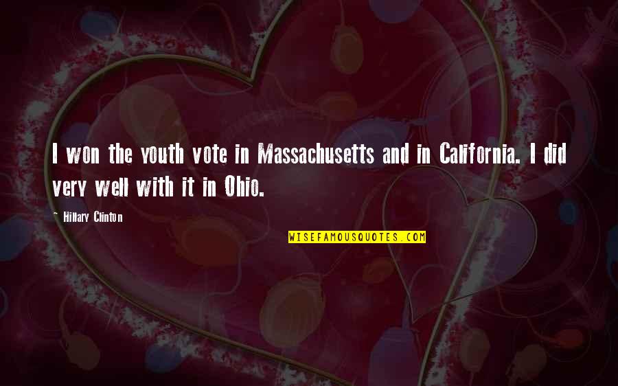 Spinnaker Sail Quotes By Hillary Clinton: I won the youth vote in Massachusetts and Spinnaker Sail Quotes By Hillary Clinton: I won the youth vote in Massachusetts and