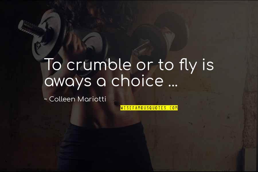 Spinneth Quotes By Colleen Mariotti: To crumble or to fly is aways a