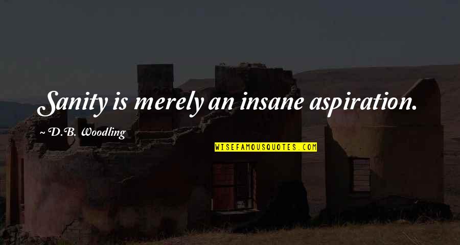 Spinnler Schweizer Quotes By D.B. Woodling: Sanity is merely an insane aspiration. Spinnler Schweizer Quotes By D.B. Woodling: Sanity is merely an insane aspiration.