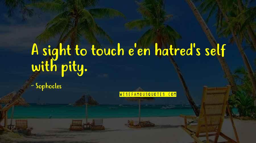 Spinous Quotes By Sophocles: A sight to touch e'en hatred's self with