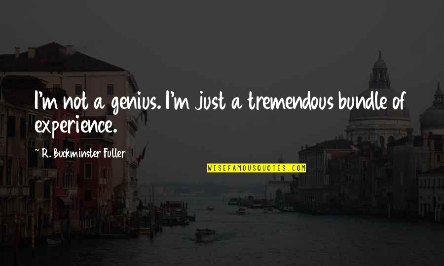Spinovest Quotes By R. Buckminster Fuller: I'm not a genius. I'm just a tremendous