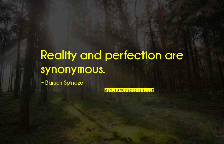 Spinoza Baruch Quotes By Baruch Spinoza: Reality and perfection are synonymous.