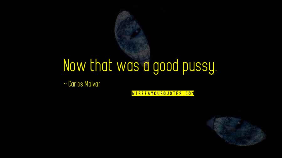 Spinster Life Quotes By Carlos Malvar: Now that was a good pussy. Spinster Life Quotes By Carlos Malvar: Now that was a good pussy.
