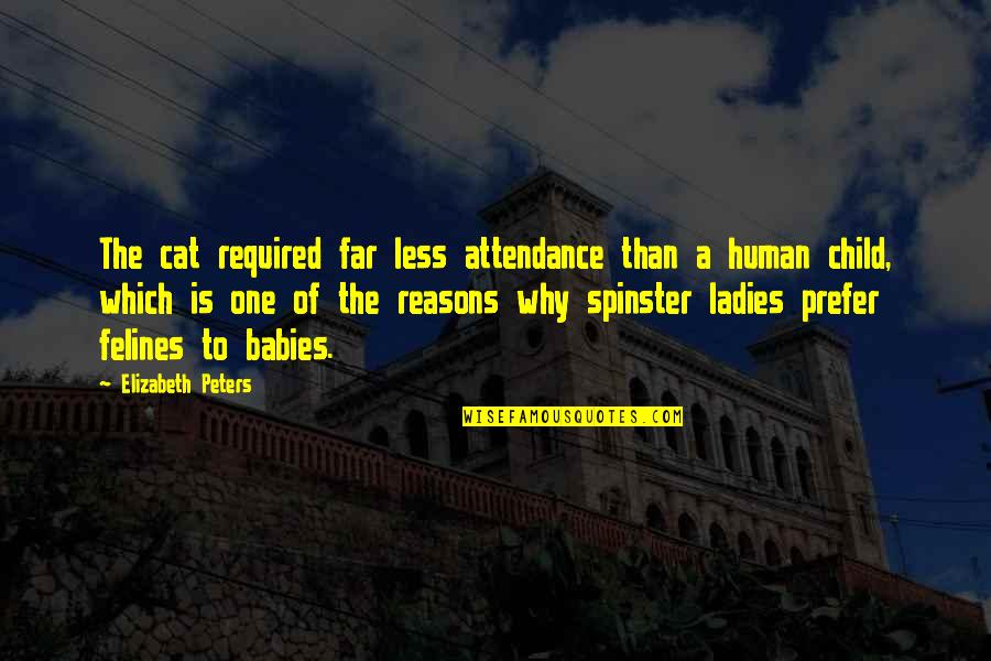 Spinsters Quotes By Elizabeth Peters: The cat required far less attendance than a