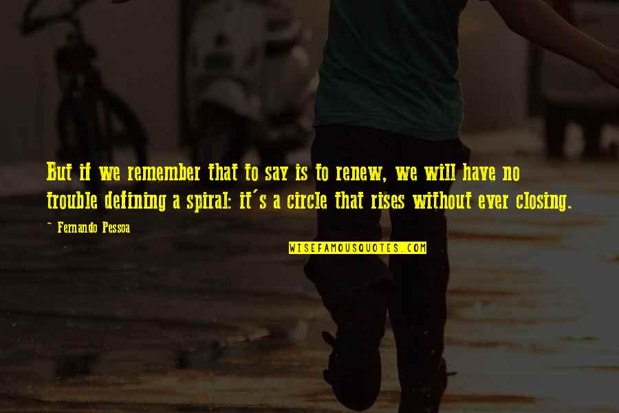 Spiral Quotes By Fernando Pessoa: But if we remember that to say is