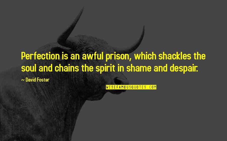 Spirit And Soul Quotes By David Foster: Perfection is an awful prison, which shackles the