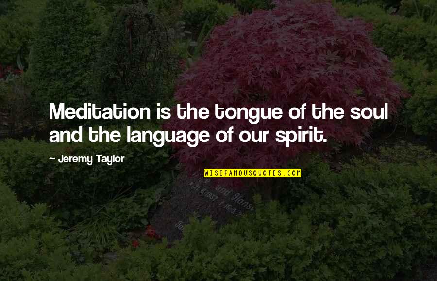 Spirit And Soul Quotes By Jeremy Taylor: Meditation is the tongue of the soul and