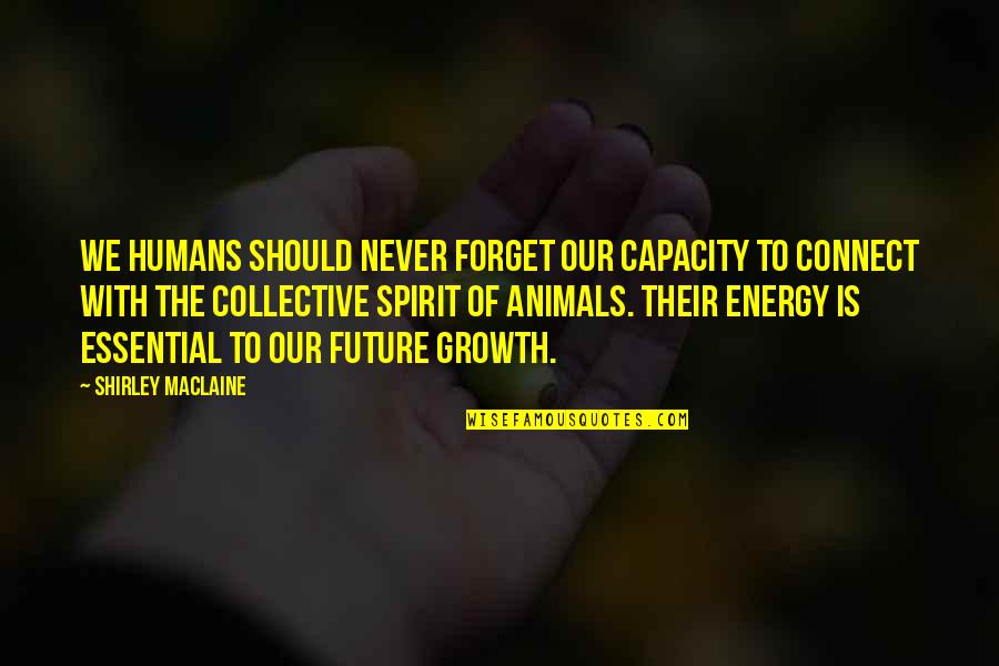 Spirit Animal Quotes By Shirley Maclaine: We humans should never forget our capacity to